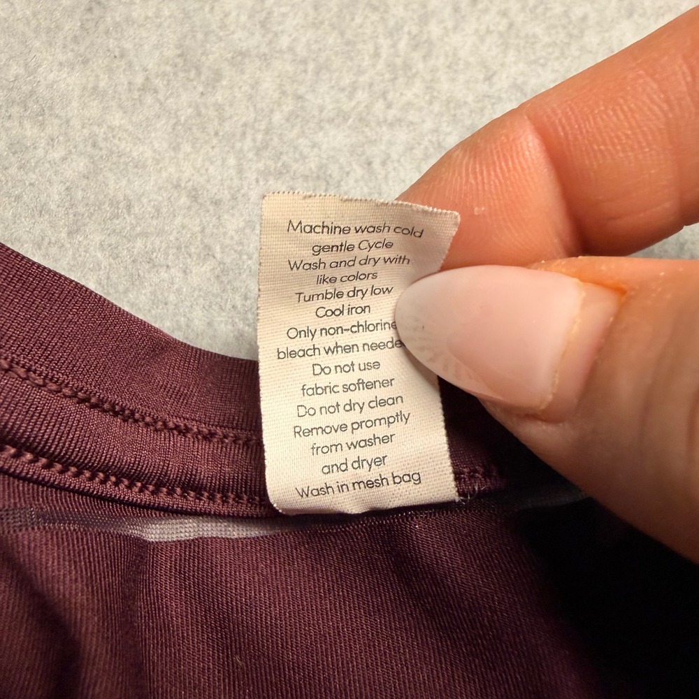 Athleta Burgundy Mesh Stripe Racerback Tank Top Medium Maroon Activewear - Picture 4 of 11
